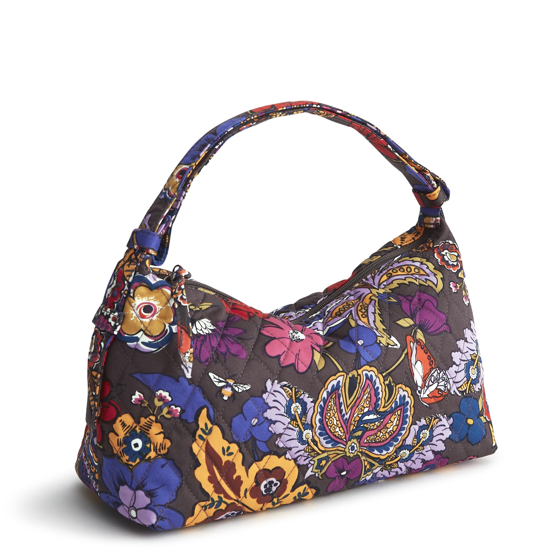 Vera Bradley Women's Cotton Roxbury Crescent Shoulder Bag, Colorful Bouquet, One Size