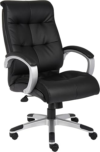 Boss Office Products Silla ejecutiva de doble felpa con respaldo alto en negro