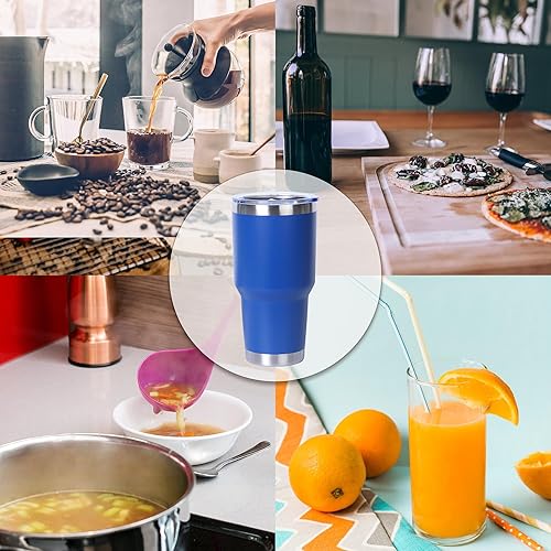 Miniatura 7 de Muka Vaso de acero inoxidable de 30 onzas, duradero con recubrimiento en polvo, taza de viaje aislada, color azul rey