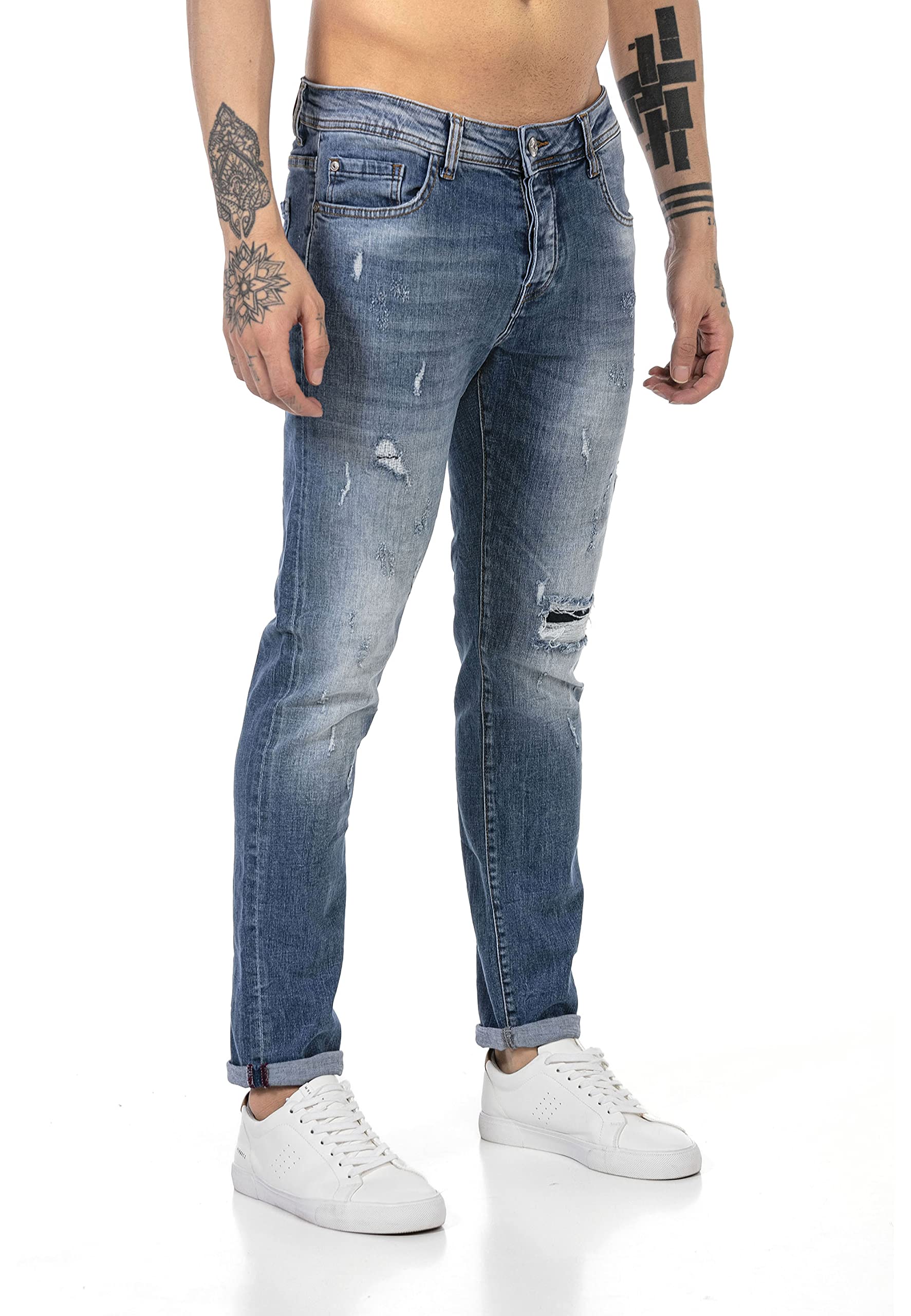 RED BRIDGE Vaqueros para Hombre Jeans Denim Pants Estilo Destroyed