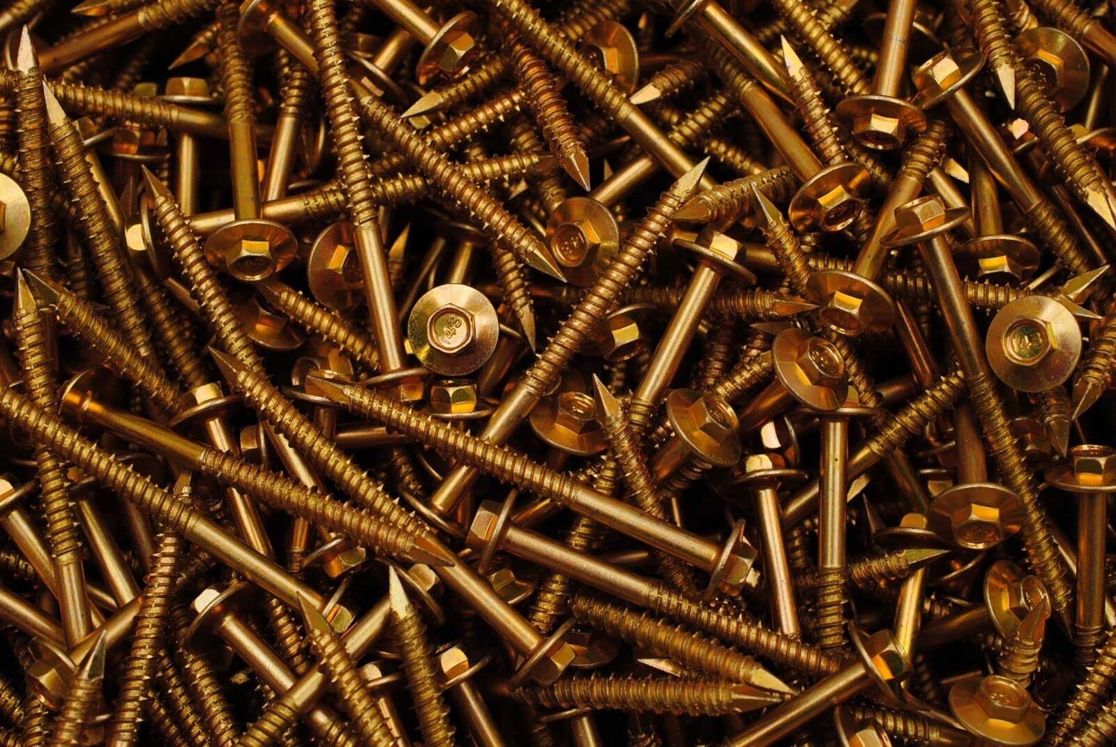 (125 pcs) Hex Flange Head 1/4 x 3 Concrete Masonry Screws Yellow Zinc Tapcon