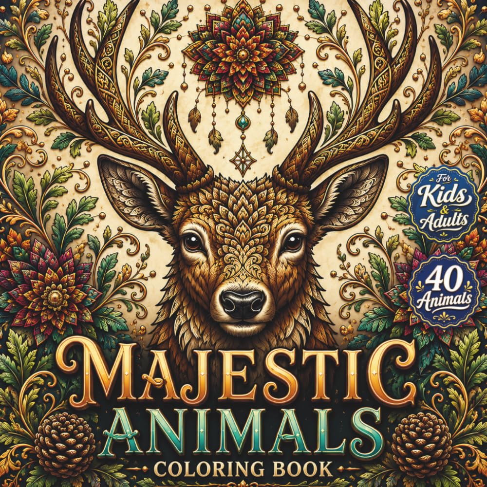 MAJESTIC ANIMALS: COLORING BOOK