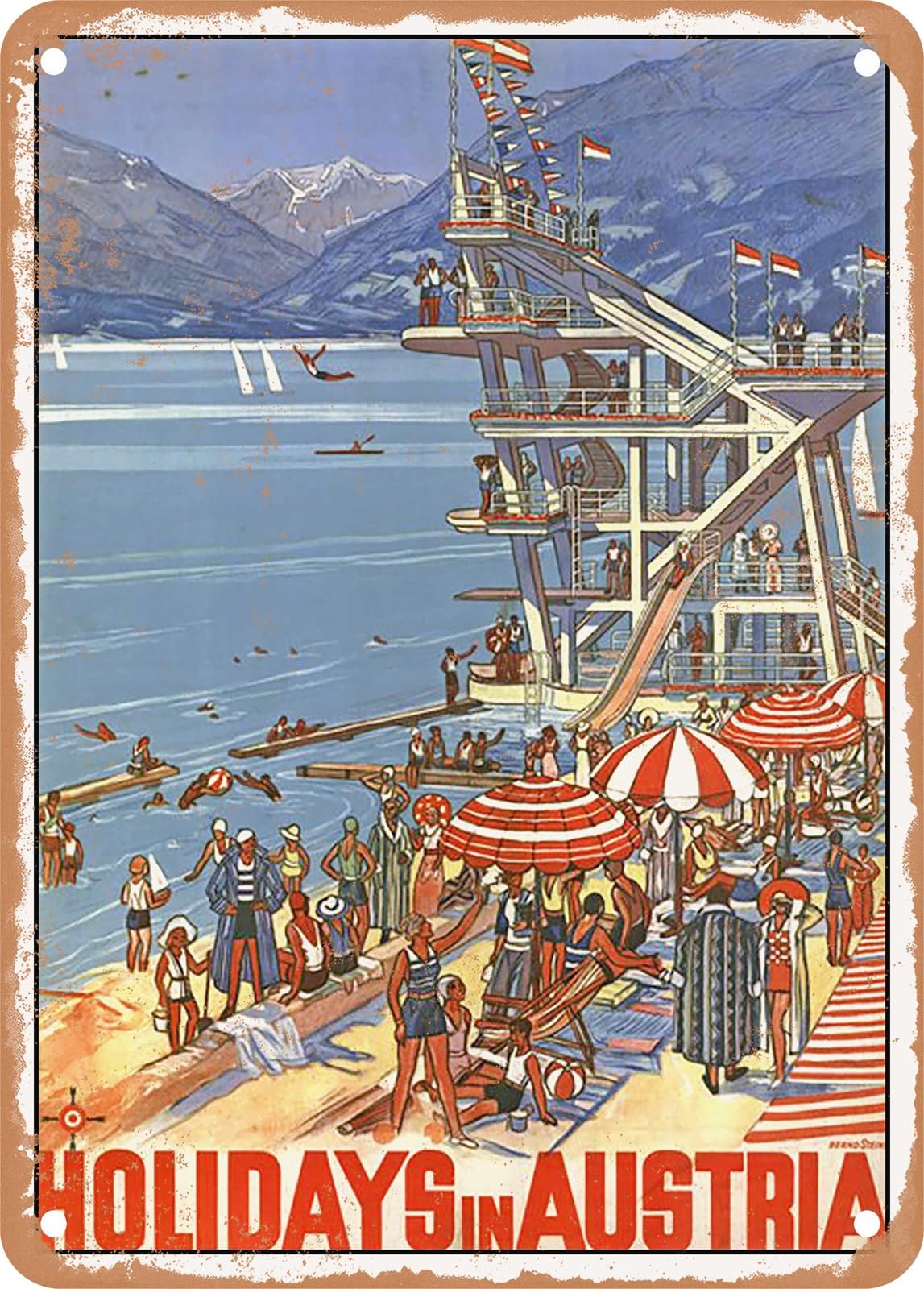 Miaomansenstore Metal Sign - 1933 Holidays In Austria Vintage Ad Home Decor