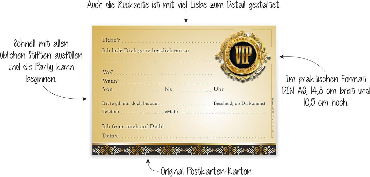 Artup De Lot De 12 Cartes D Invitation Vip Elegantes Et Extraordinaires Pour Une Fete Une Ceremonie D Initiation Invitations Pour Un Anniversaire Et Un Ticket Pour Une Entree A La Fete Artup De Lot De 12 Cartes D Invitation Vip Elegantes Et Extraordinaires Pour Une Fete Une Ceremonie D Initiation Invitations Pour Un Anniversaire Et Un Ticket Pour Une Entree A La Fete