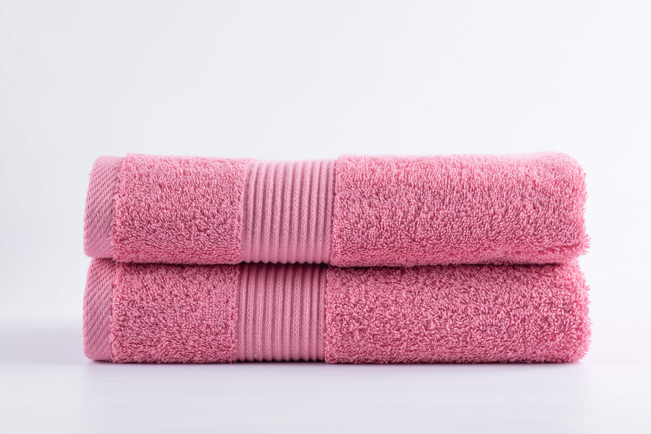 Babiclean 16x30 Premium Quality Ultra Soft and Highly Absorbent heavey Pure Pink Hand Towel Durable for Bathroom, Hotel, Spa, Salon and Gym Set of 2