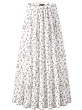 Women&apos;s Chiffon Elastic High Waist Pleated A-Line Flared Maxi Skirts