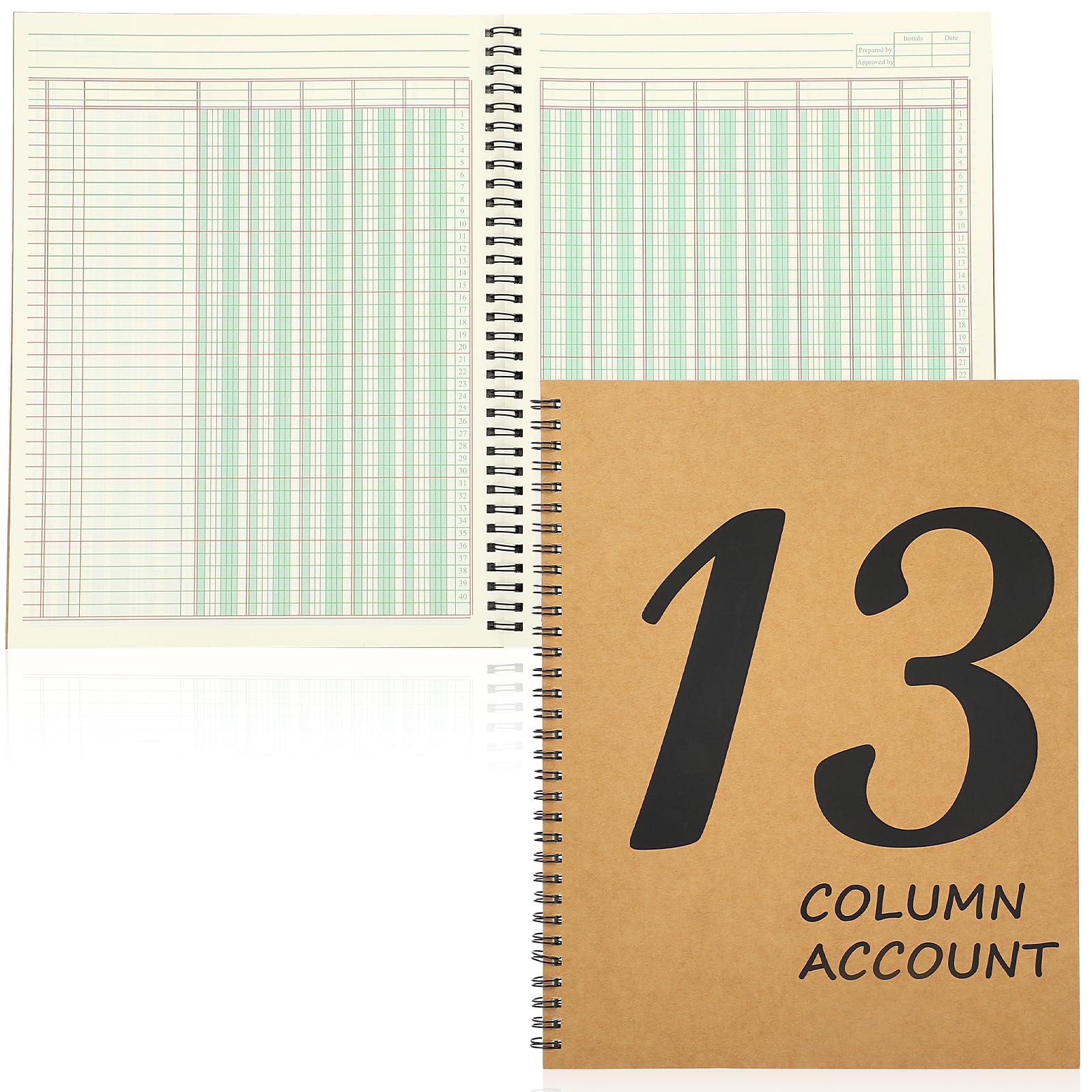 Snapklik.com : 2 Pcs 13 Column Ledger Book 8.5 11inch Account Book ...