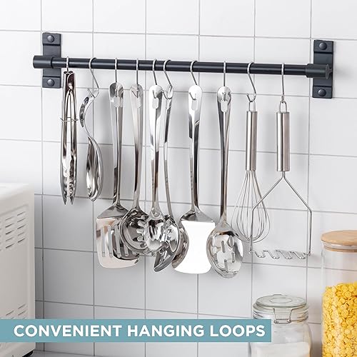 Miniatura 4 de COOK WITH COLOR Juego de utensilios de cocina 10 piezas de alta calidad antiadherentes y resistentes al calor, espátula, servidor de espaguetis,