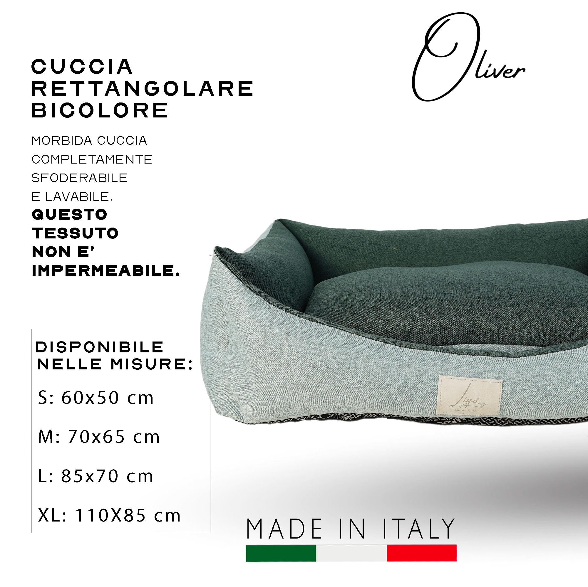 Cuccia Per Cani Taglia L - Rettangolare, Lavabile, Verde, Per Taglie Piccole, Medie E Grandi - Foto 8