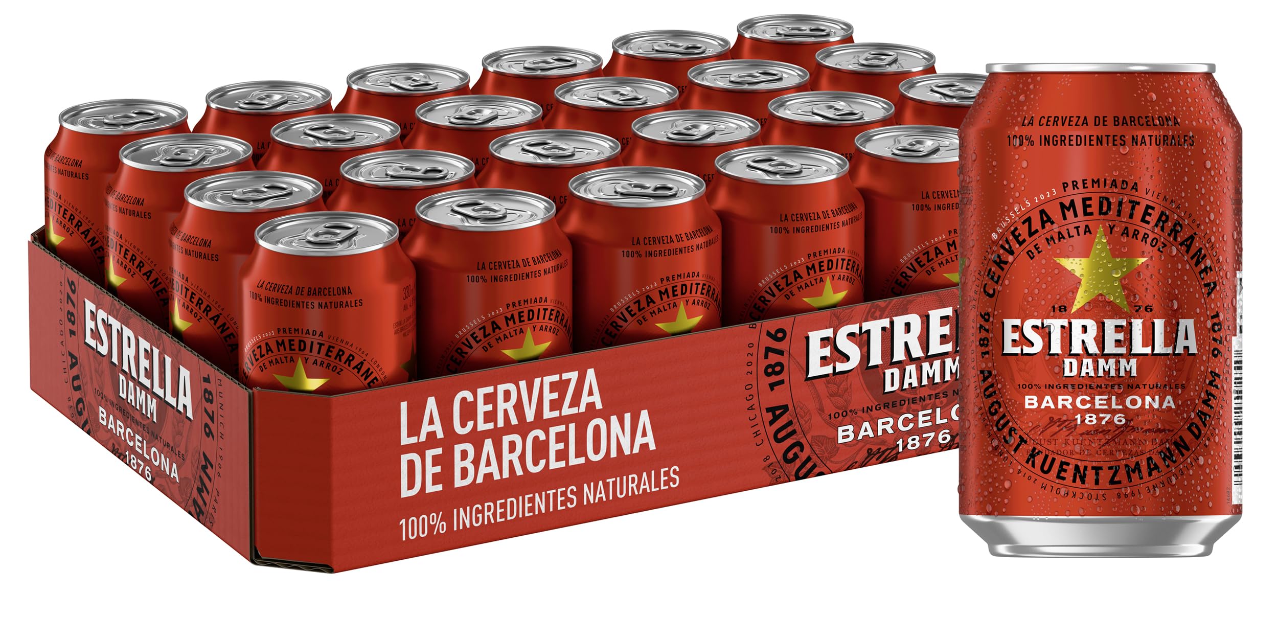 Estrella Damm mediterranes Lagerbier, EINWEG 24x0,33 L Dosen
