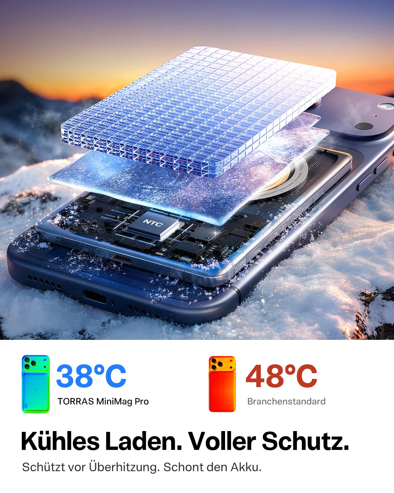 TORRAS MiniMag Pro Powerbank für MagSafe, 5000mAh Magnetische Akku, Grau | Ultra Slim Semi-Solid-State 20W USB-C Schnellladen Magnetisch Externe Akkupack Portable Klein, für iPhone 17/16/15 & Reise