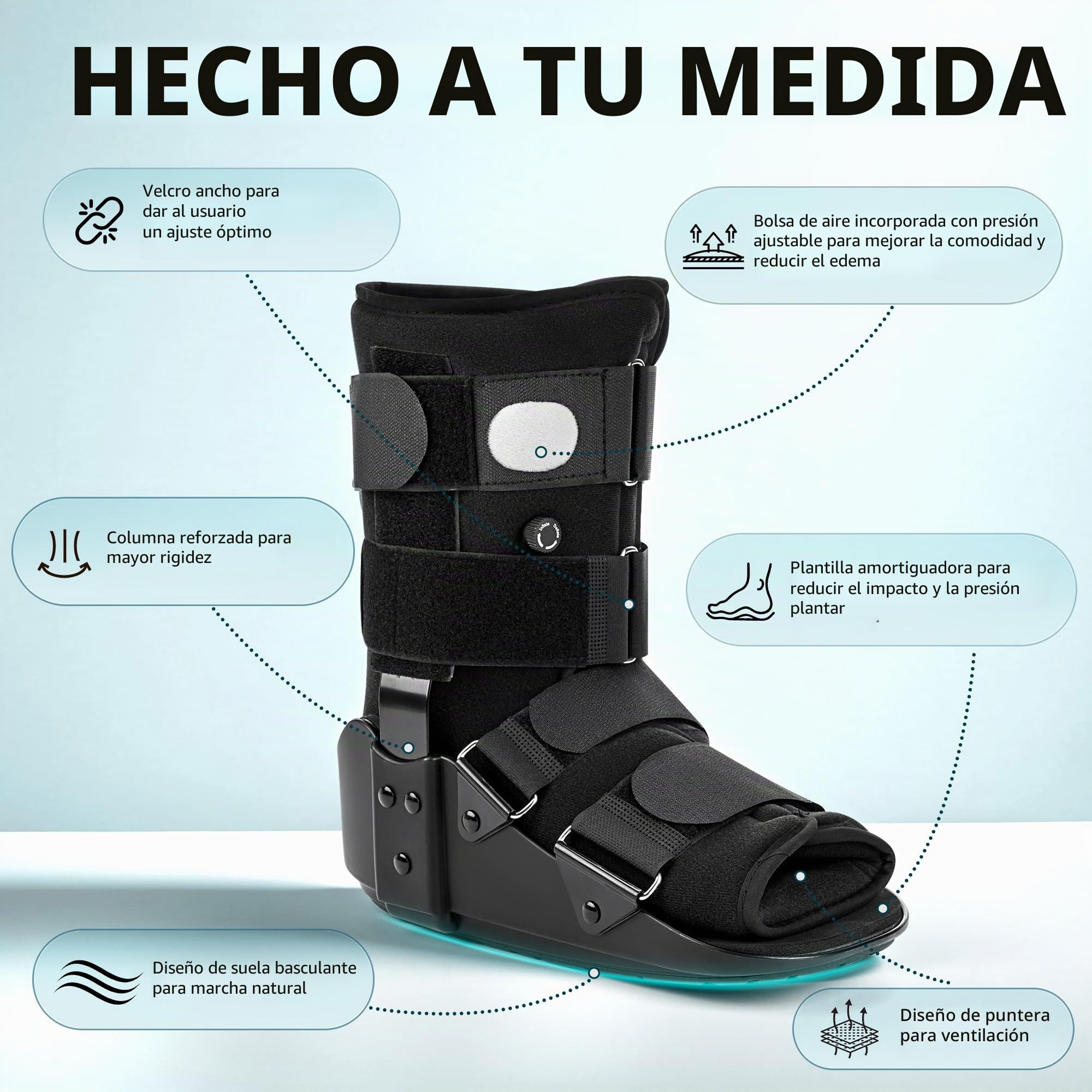 Medibot Bota de senderismo para fractura de pie y tobillo, talla M
