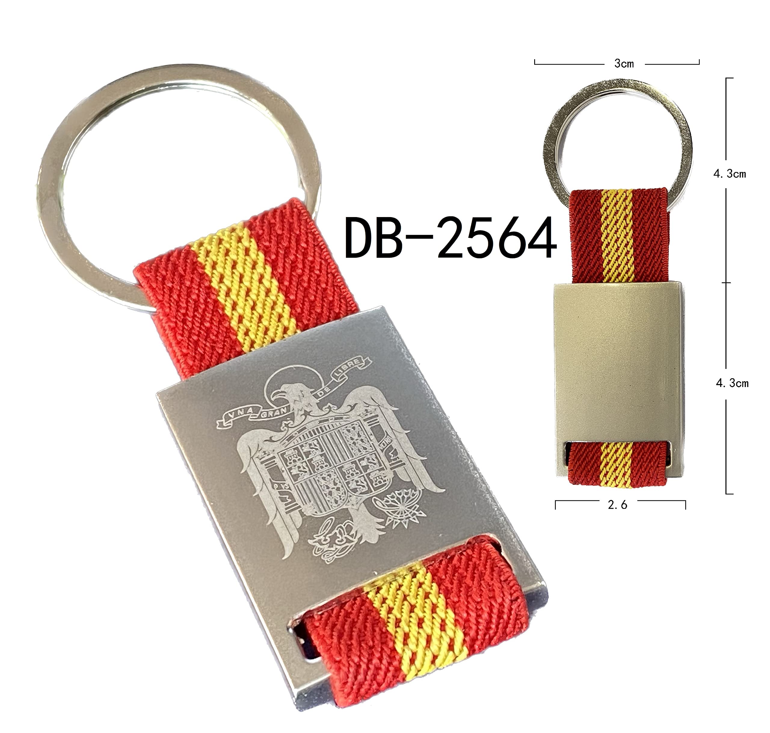 Llavero Águila de San Juan Bandera España Metal y Lona 8 x 3.5 cm