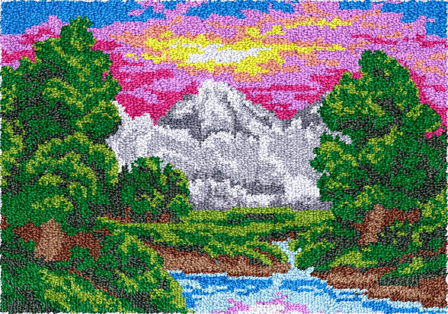 Kit per realizzare tappeti | Wite Mountain (tela stampata 87 x 61 cm)