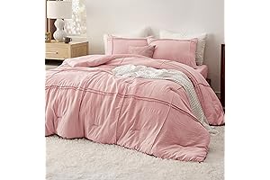 Bedsure Full Pink Comforter Set with Sheet - 4-Piece Bedding