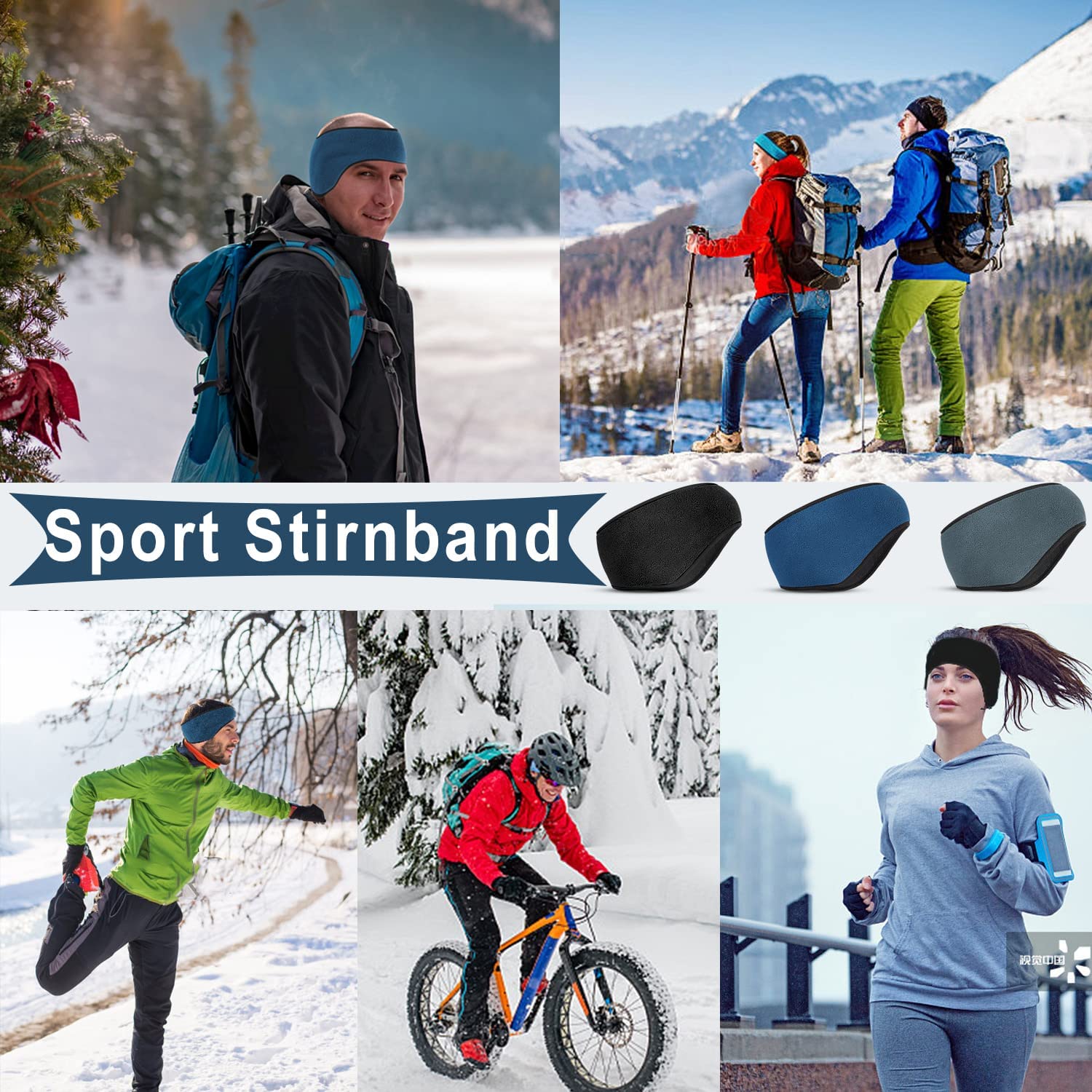 2 Stück Winter-Stirnbänder Mit Ohrenschutz | Winddicht & Atmungsaktiv Für Sport & Outdoor