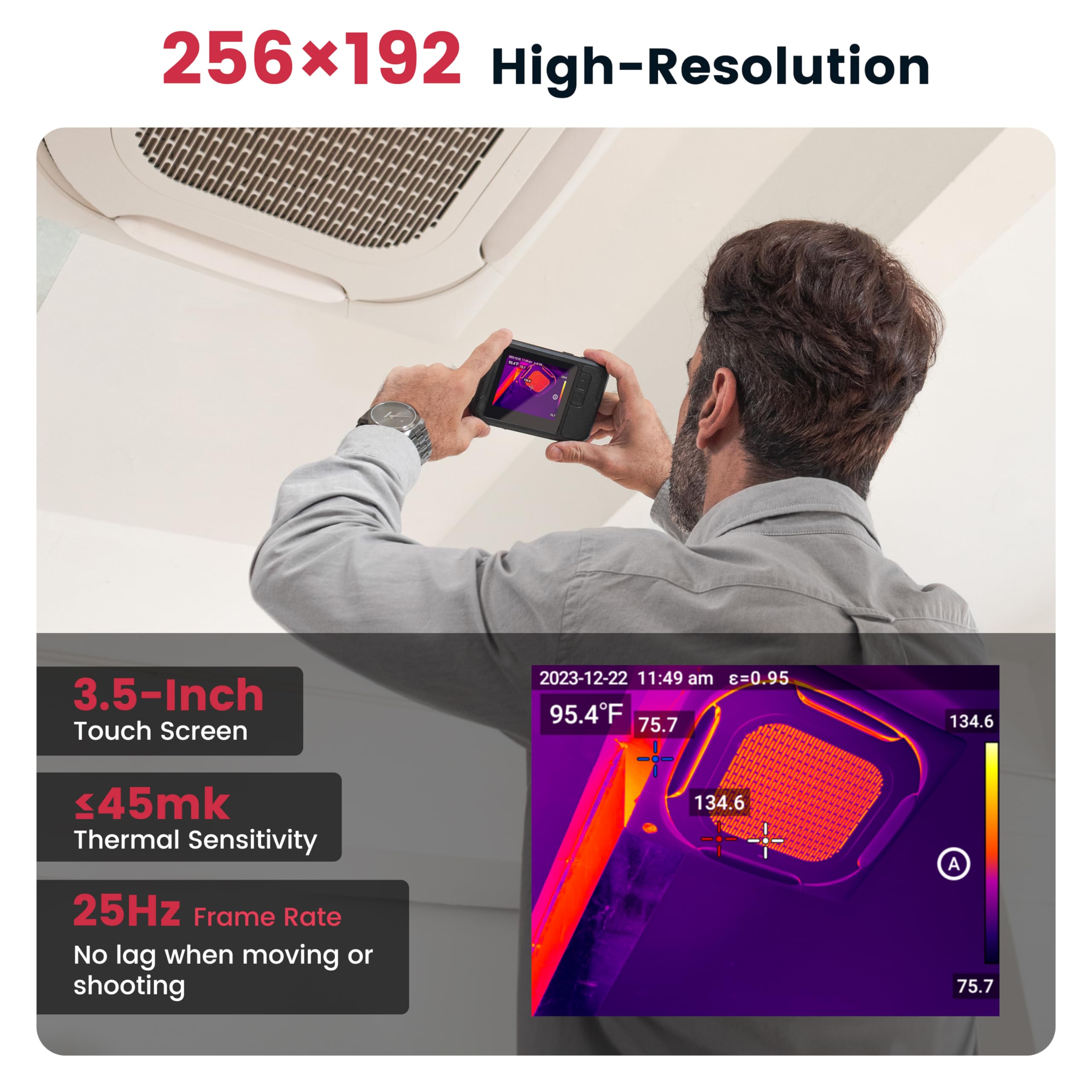 KAIWEETS KTI-W01 Thermal Imaging Camera, 256 * 192 IR Resolution