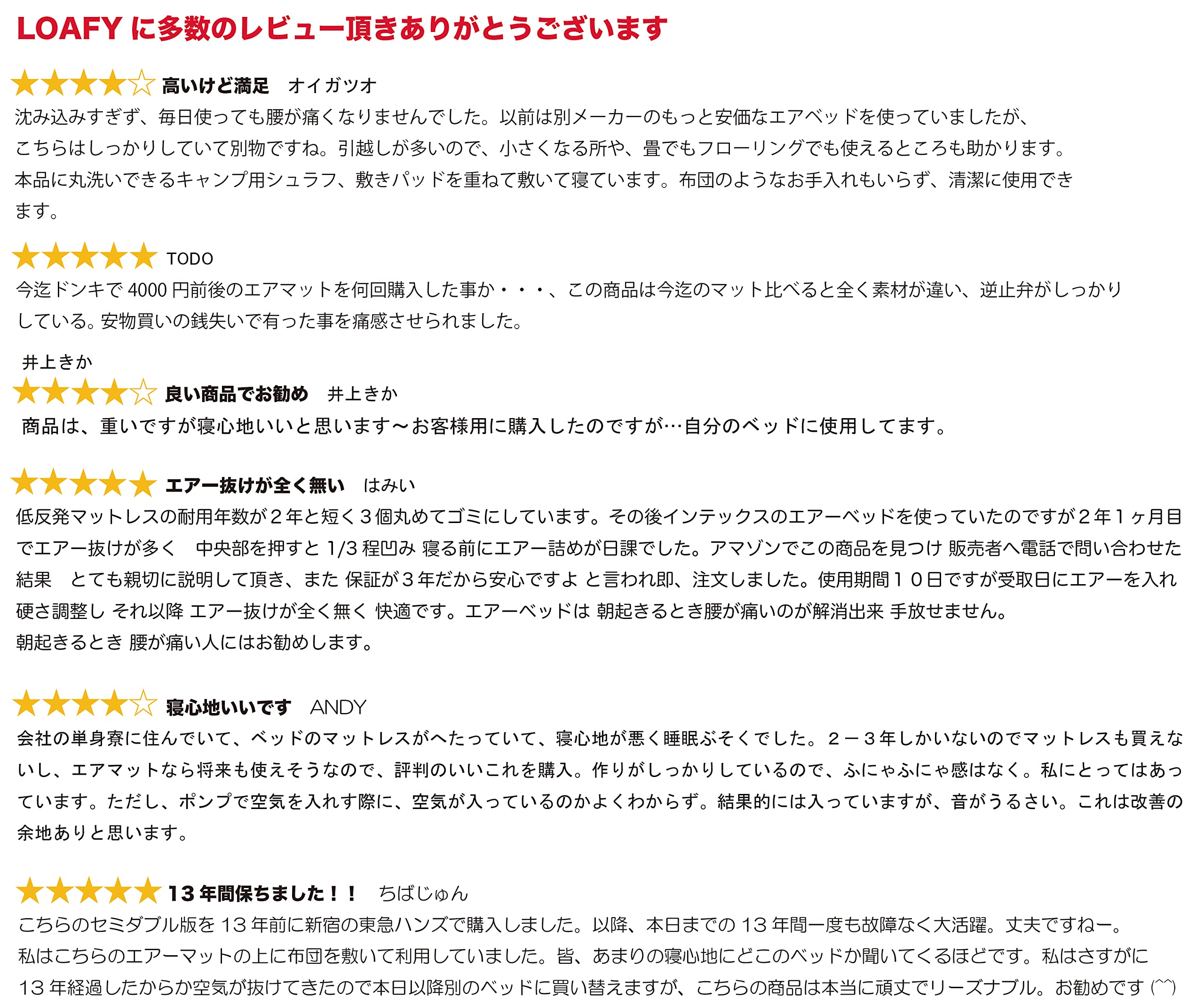 Amazon.co.jp: ローフィー(LOAFY) エアマット S-G6 マット本体のみ