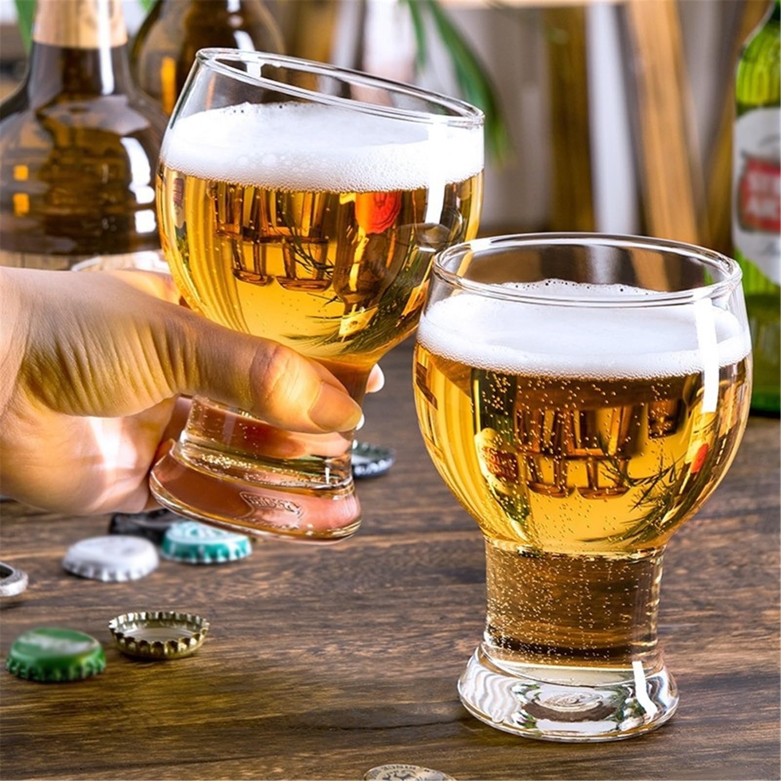 Glasbecher, Bastelgläser, 2er-Set, 15,3 Unzen Pint, großes Fassungsvermögen, klares Trinken for Saft