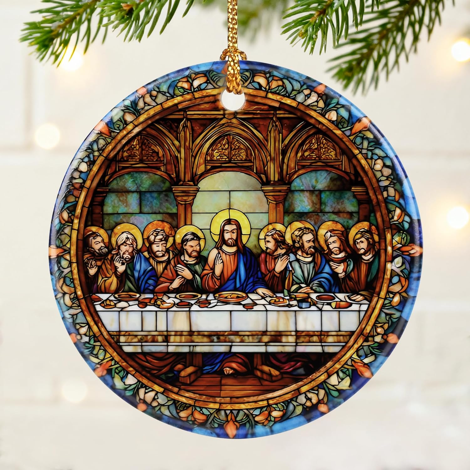 The Last Supper Ornament | Christmas Ornaments, Christmas Tree Decorations, Holiday Hanging Decor, Christian Decor | Religious Gift, Christian Gift | Gifts for Easter, Gifts for Baptism/Confirmation
