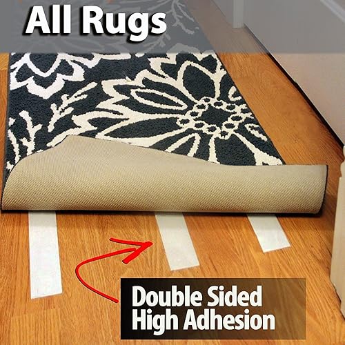 Miniatura 9 de iPrimio NeverCurl - Cinta extra gruesa de doble cara para alfombras de área con tela de malla, rollo de 1.5 pulgadas por 30 pies, cinta