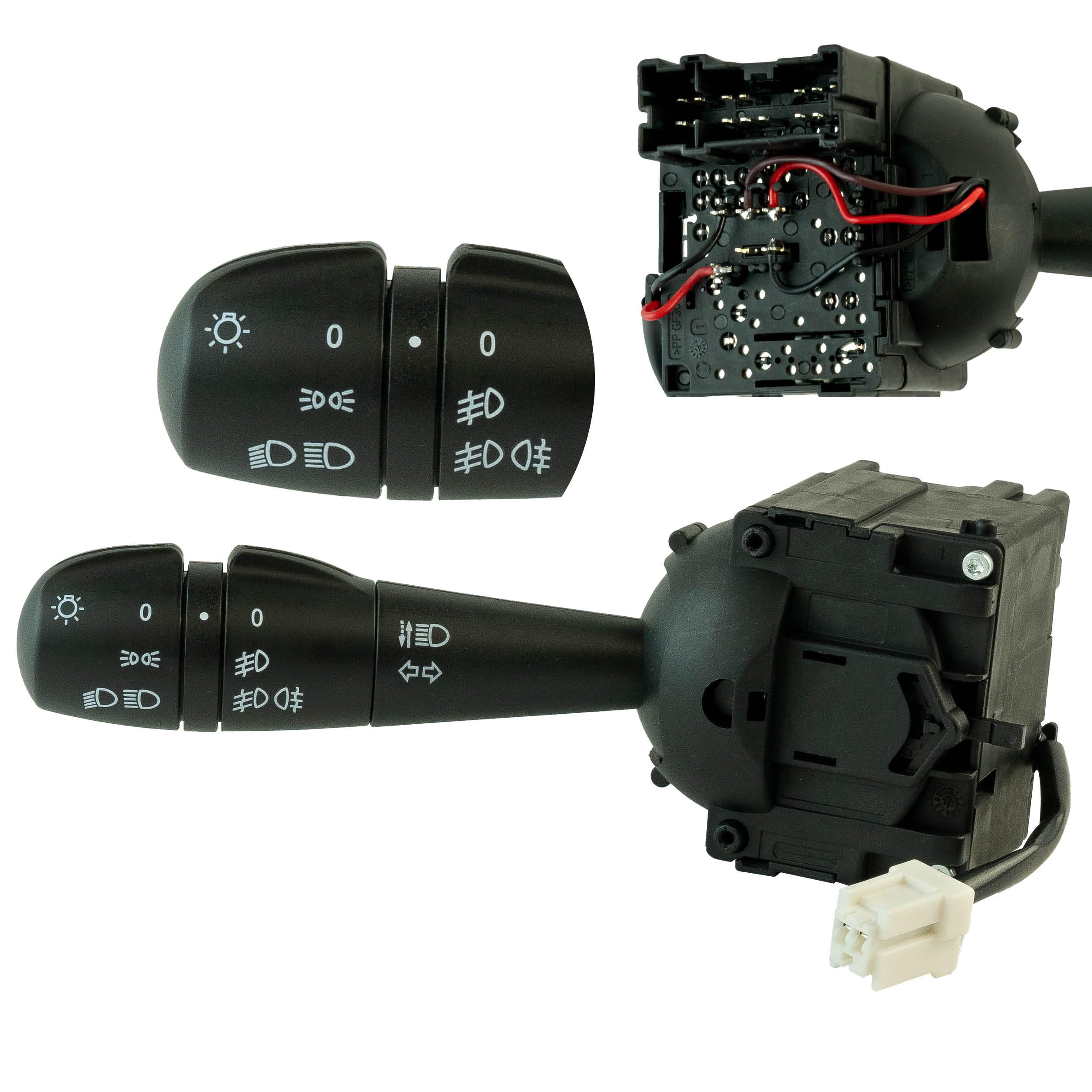Commodo compatible pour Clio 4, Sandero 2, Logan, Twingo 3, Duster, Lodgy, Logan MCV, Vivaro B, Captur, Trafic, Dokker, NV300 (à partir de 2012) AVEC ANTIBROUILLARDS AVANT + ARRIÈRE | 255401303R