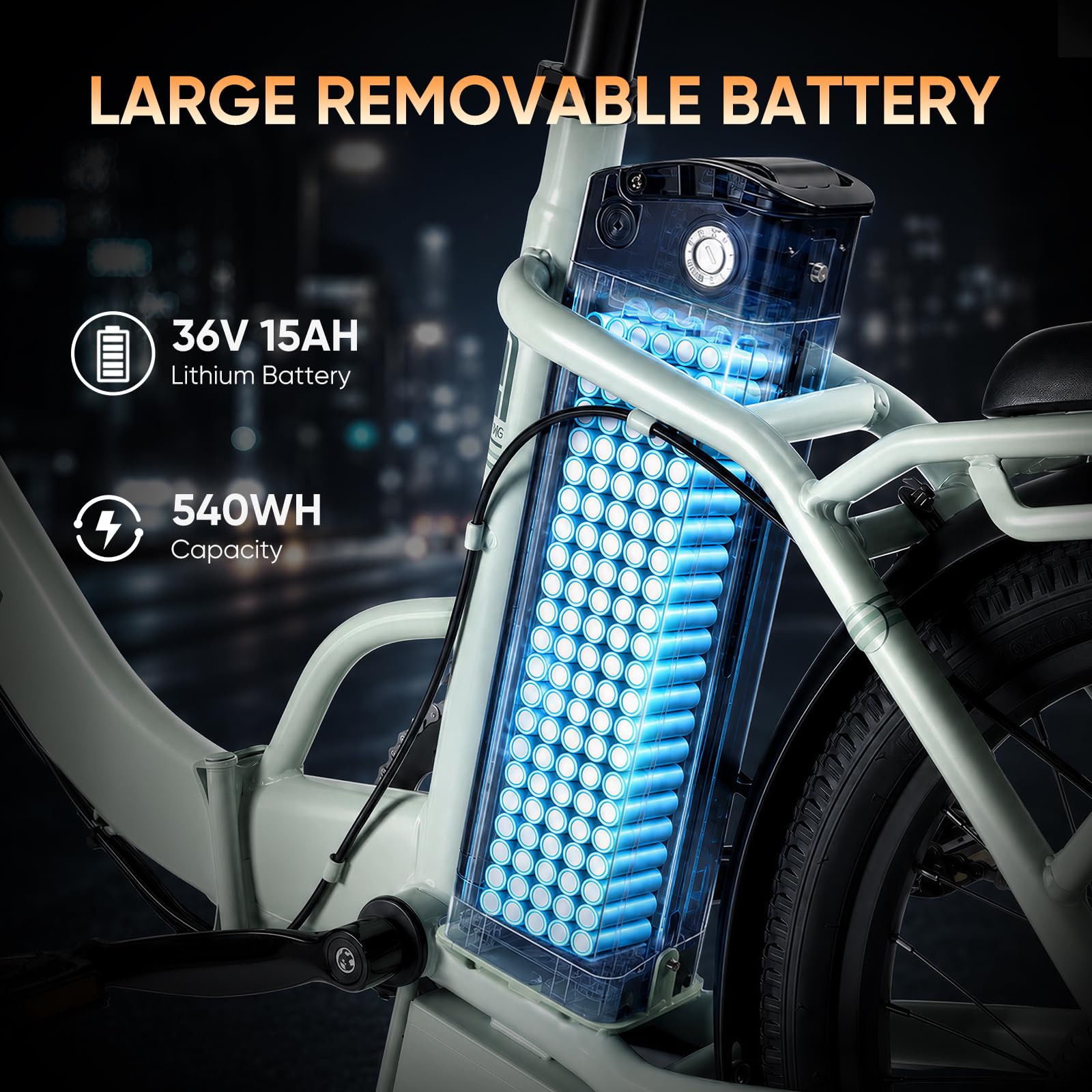 AZMA Bici Elettrica Pieghevole, 36V20.8Ah/15Ah Batteria Rimovibile, Autonomia di 100-150 Bicicletta Elettrica, 20" Fat Tire 7 Velocità Ebike Uomo Donna da per Montagna e Spiaggia