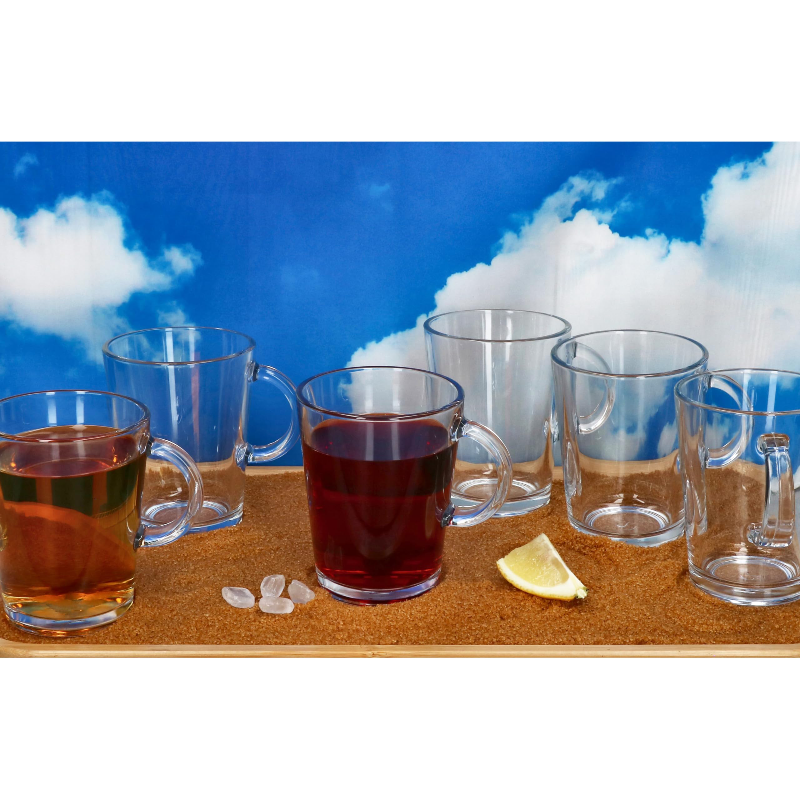 Ritzenhoff & Breker Coredo Lot de 12 verres à thé avec anse - 250 ml - Hauteur : 10,5 cm - Avec anse en verre transparent - Pour café, cacao, cappuccino, latte macchiato et autres - Pour la maison et