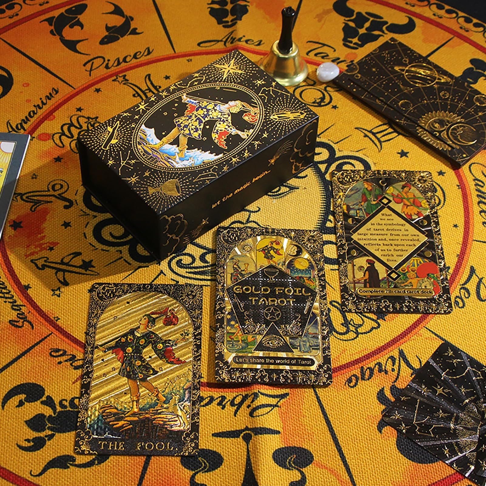 Jeu De Tarot YLME Pour Débutants – 78 Cartes PVC Imperméables Avec Livre D'Interprétation (Anglais) – Voyance Et Spiritualité