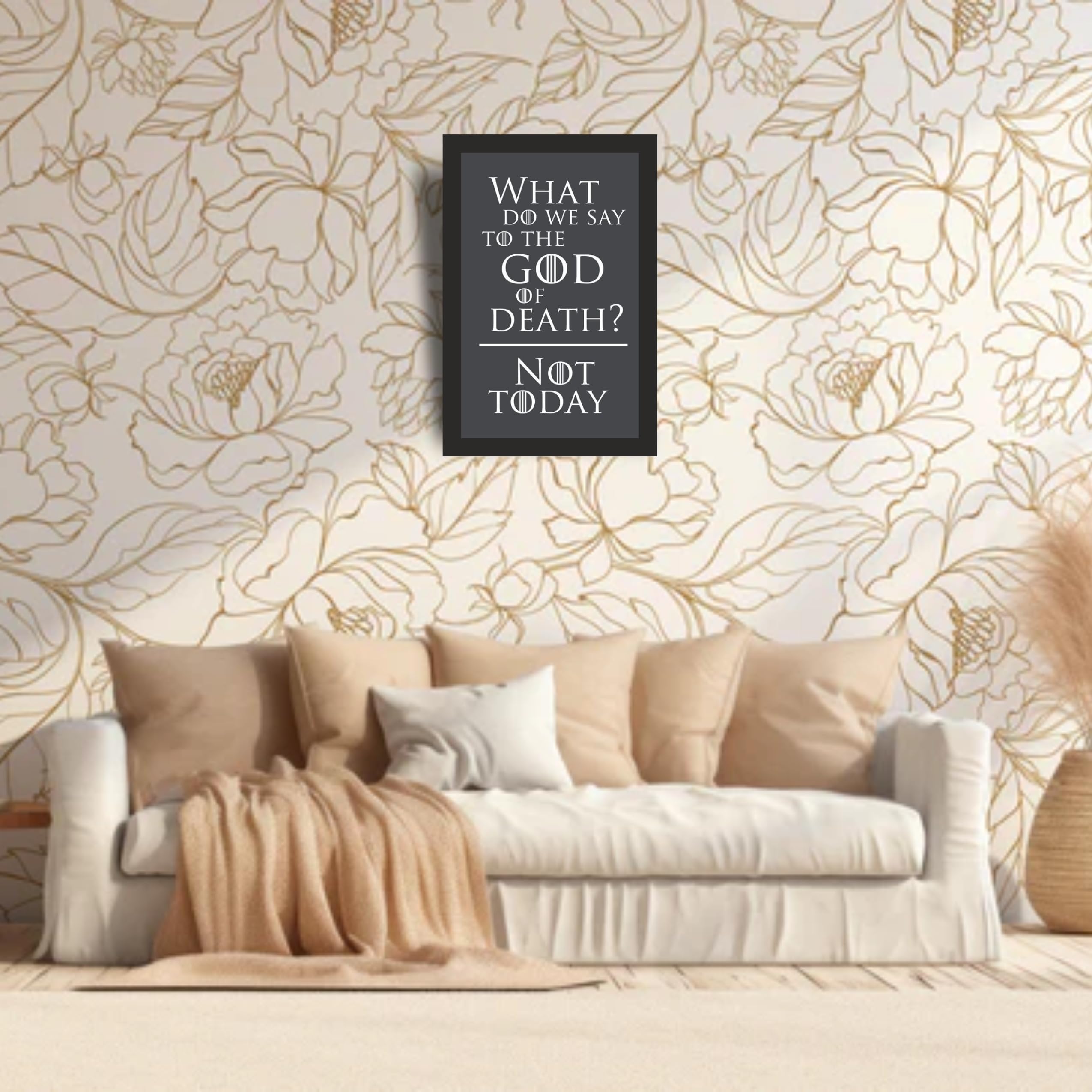 Not Today God of Death Wall Art Photo Frame A4 Black