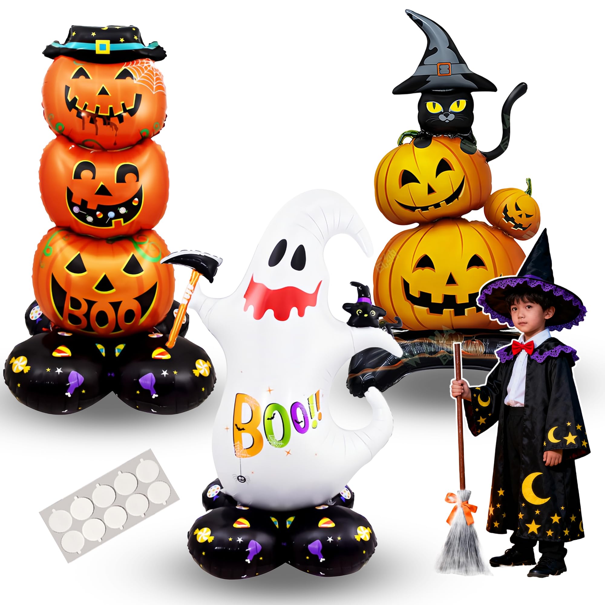 Amazon | ハロウィン バルーン おばけ かぼちゃ 黒猫 3個セット 風船