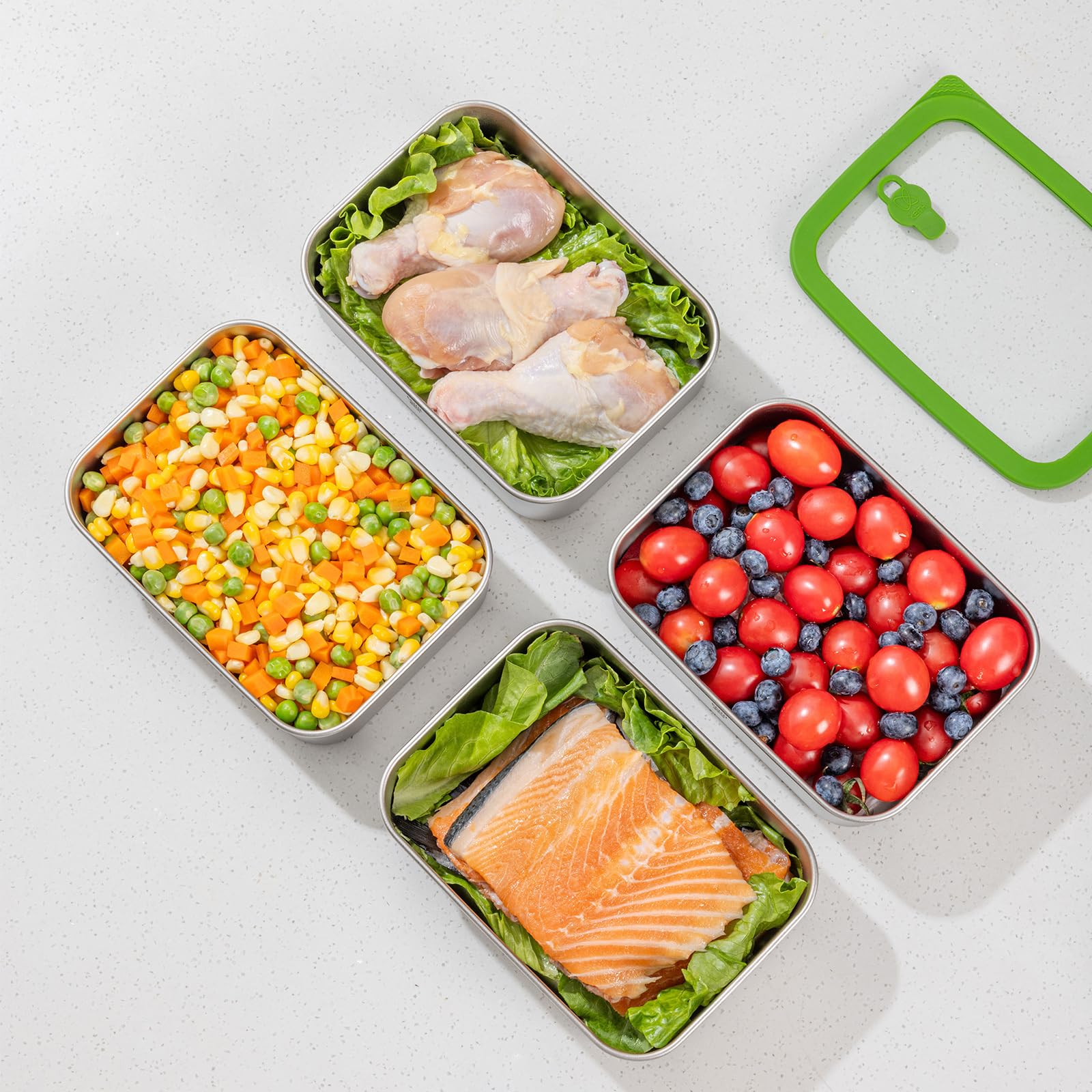 Keith Recipientes de titanio para almacenamiento de alimentos con tapas a prueba de fugas y herméticos | Contenedores de titanio herméticos para congelador, fiambrera Bento de 800 ml para comida