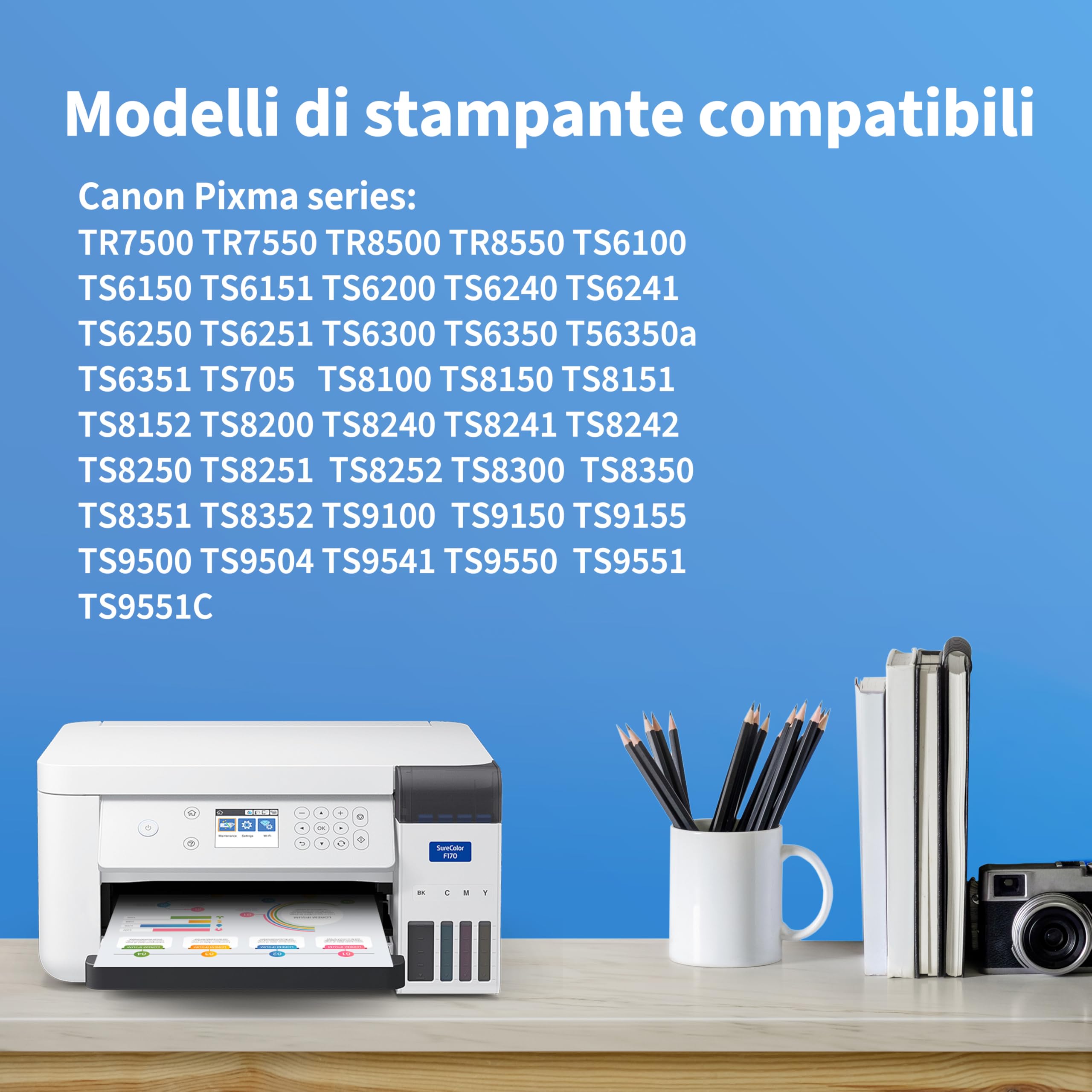 Vintella 580xxl 581xxl Cartucce Sostituzione per Canon 580 581 XXL PGI-580XXL CLI-581XXL per Pixma TS6150 TR7550 TR8550 TS6151 TS8150 TS9150 TS9155 TS9550 TS9551 TS705 TS8150 TS8151 TS8152 (15 Pezzi)