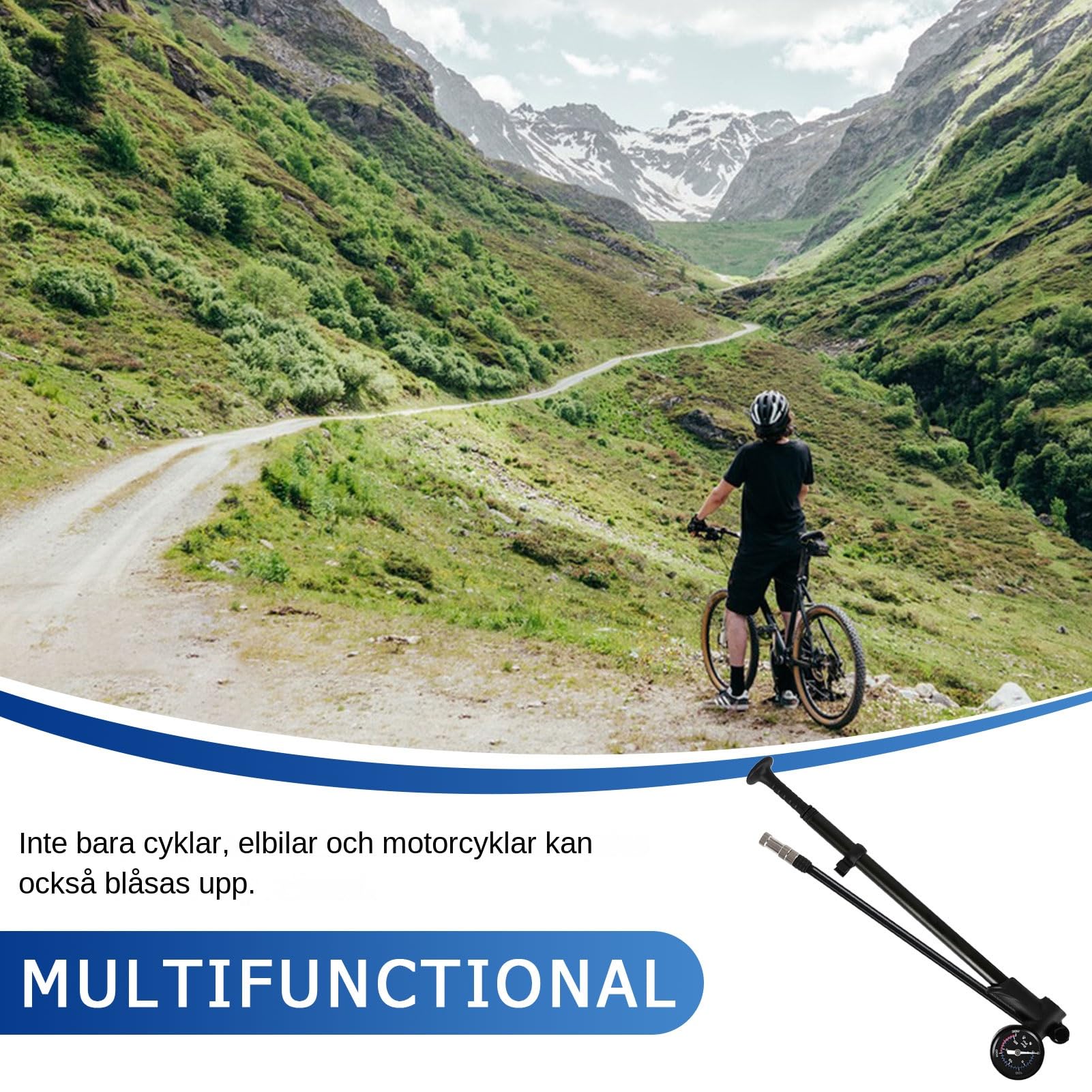 Pompe d'amortisseur pour vélo tout-terrain Accessoires et accessoires de vélo portables | Pompe d'amortisseur pour vélo tout-terrain et pompe à pneu avec manomètre pour l'entretien quotidien vélo tout-terrain