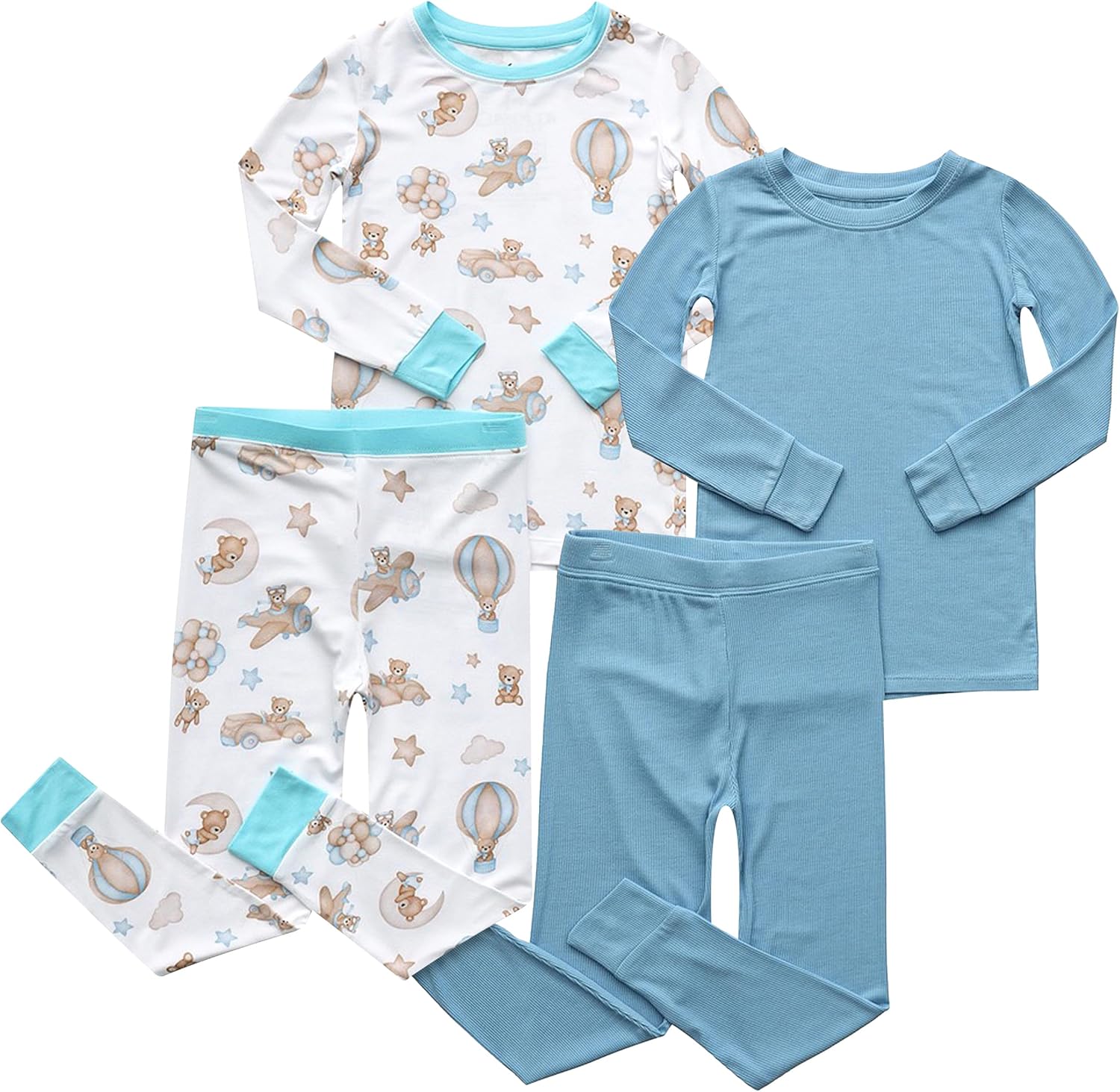 CubbieMoon Toddler Viscose Bamboo Pajamas, 2 Zip, Girl & Boy Sleepers, Soft Stretchy Viscose Made From Bamboo (2 Pack)