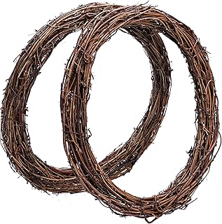 Byher Grapevine Wreath, 2 PCS 12 Inch Natural Vine Wreath for Crafts (Wr...