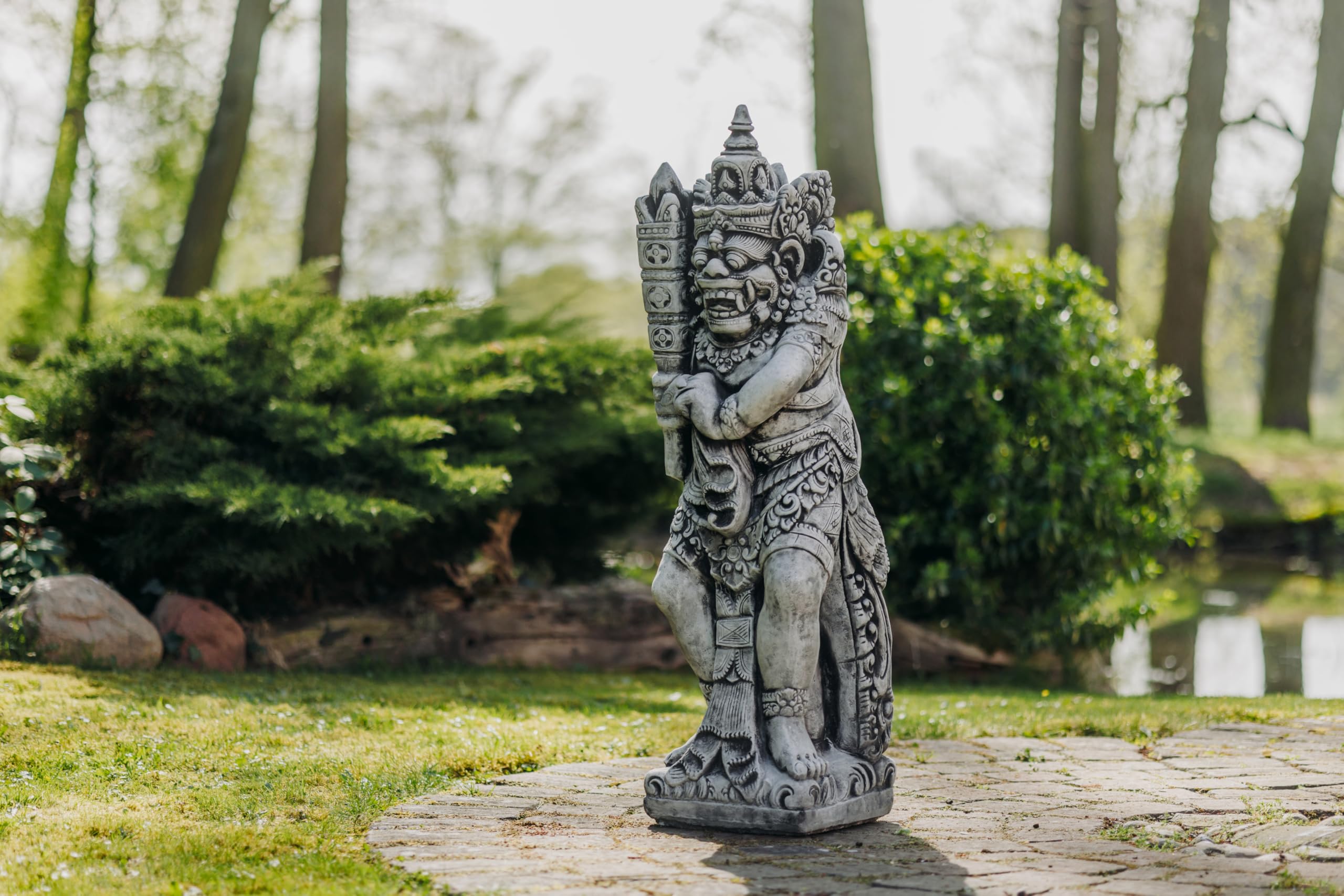 gartendekoparadies.de Statua degli Dei Indiani Figura Pietra Grigio Ghiaccio Antigelo per Esterni H 109 cm 135 kg