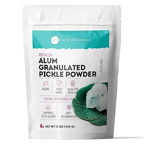 Polvo de salmuera granulado de aluminio premium por Kate Naturals 100 natural y vegano Alum en polvo granulado de grado alimenticio Ideal para el