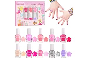 Non-Toxic Kids Nail Polish Set - Quick Drying Peel-Off Girls Nail Polish Toys Kit