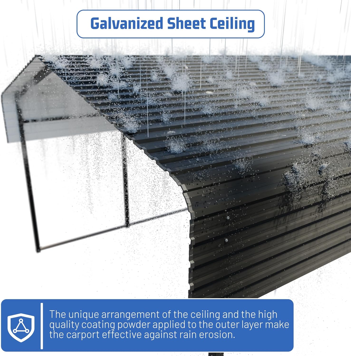 Metal Carport 10 * 15 FT Heavy Duty Carport Canopy with Galvanized Steel Roof Multi-Use Shelter Outdoor Portable Garage for Car, Boat, Pickup and Tractor Metal Carport 10 * 15 FT Heavy Duty Carport Canopy with Galvanized Steel Roof Multi-Use Shelter Outdoor Portable Garage for Car, Boat, Pickup and Tractor