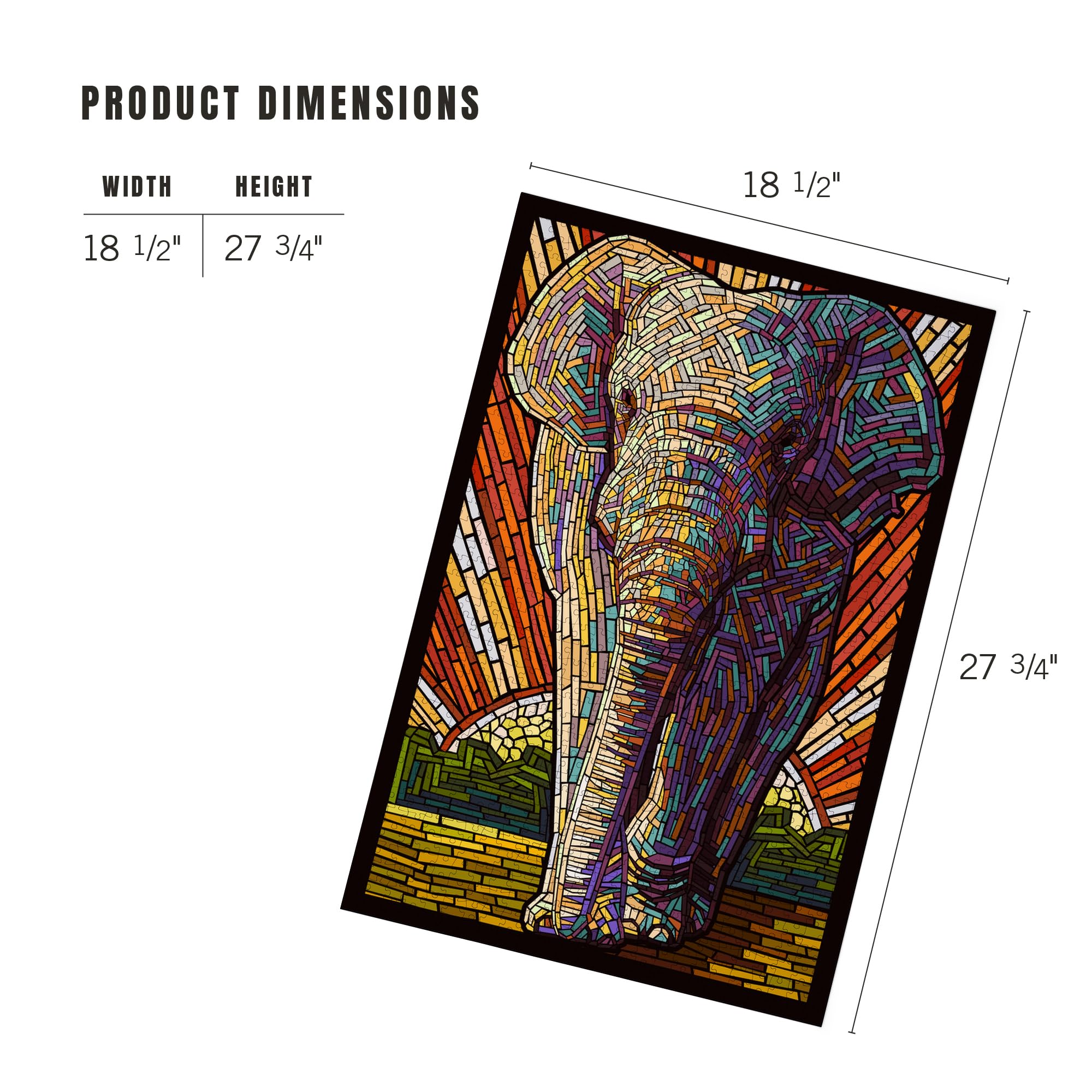 Amazon.com: Lantern Press Puzzle Asian Elephant, Paper Mosaic