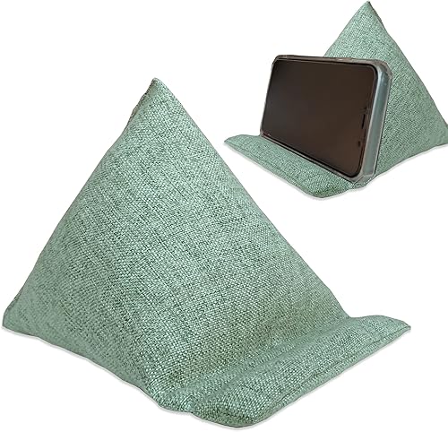 WARMTONE Paquete de 2 fundas de almohada para puf, de tela suave, hecha a mano, soporte para teléfono celular para escritorio, almohadilla de ajuste