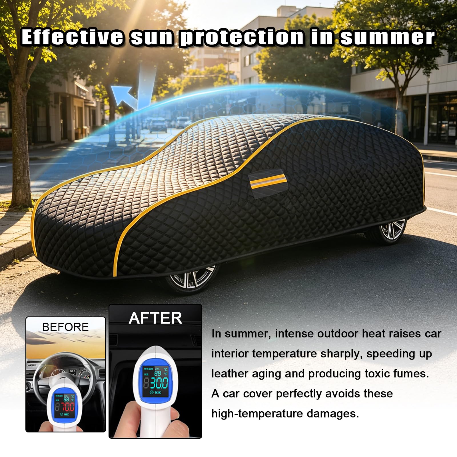 Anti-Grêle Bâche Voiture Extérieur pour Peugeot RCZ (2010-2015), Housse Protection Voiture Anti-grêle Impermeable Contre Pluie Neige Soleil Anti UV Poussièr Couverture Complète fqe9