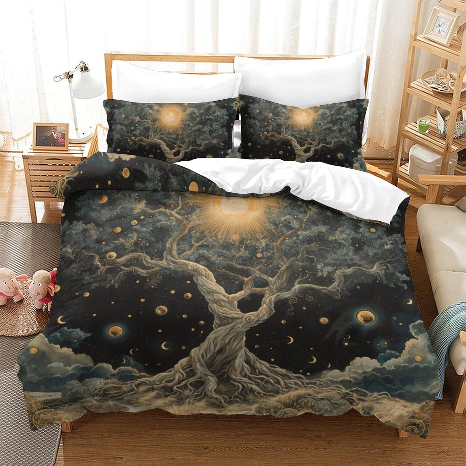 Housse de couette Arbre de Vie 220x240 cm avec 2 taies d'oreiller