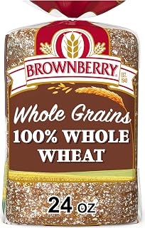 Brownberry Whole Grains 100% Whole Wheat Bread 24 oz Loaf - No Artificial Additives, 23g Whole Grains Per Slice