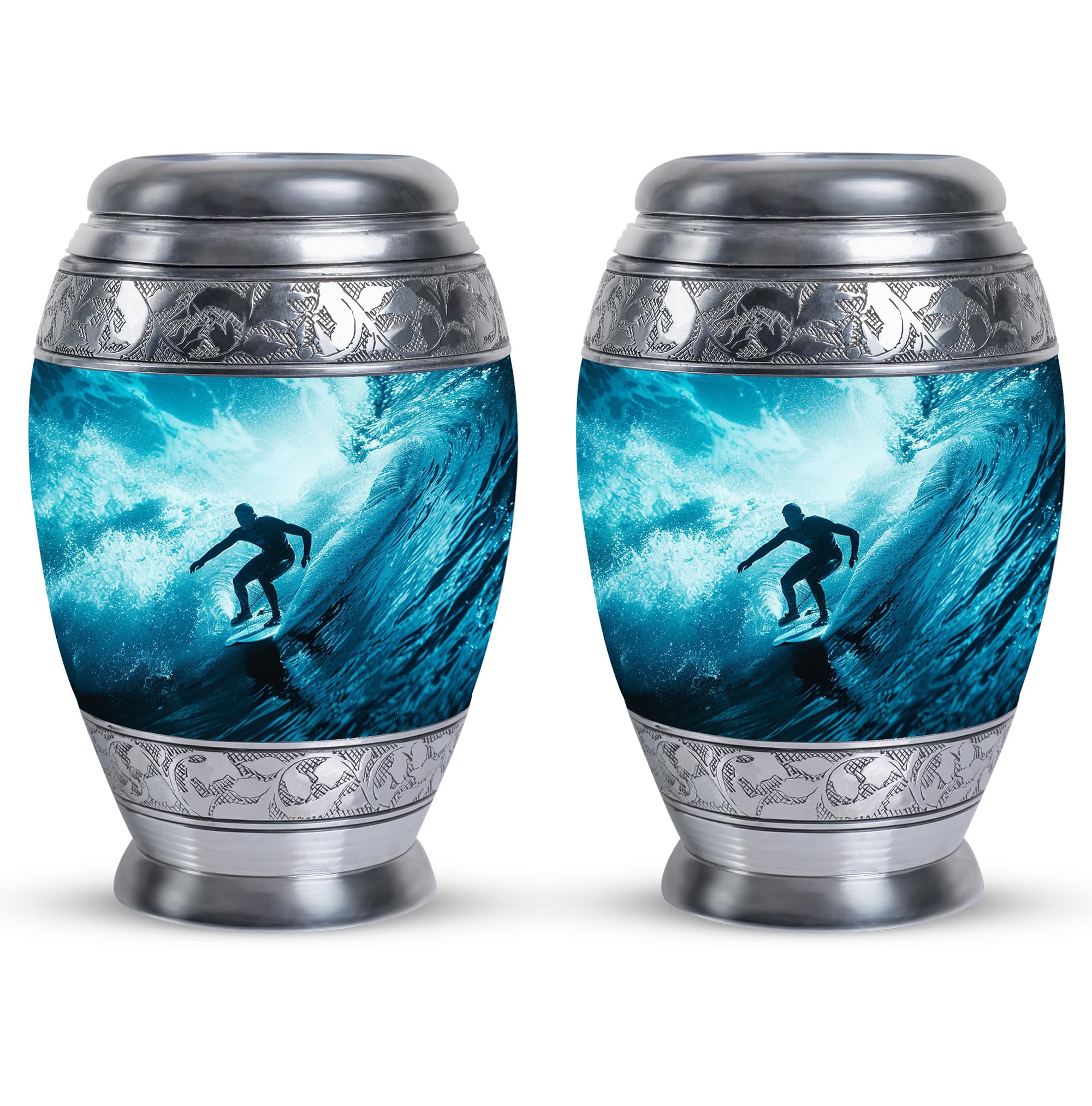 YATHABHISA Urn Keepsakes for Ashes, Small Keepsake Urns for Ashes, Cremation Keepsake Funeral Urn for Ashes, Decorative Urn 3''_Sky Blue | Memorial Theme | Decorative urns, Set of 2 โ image 1