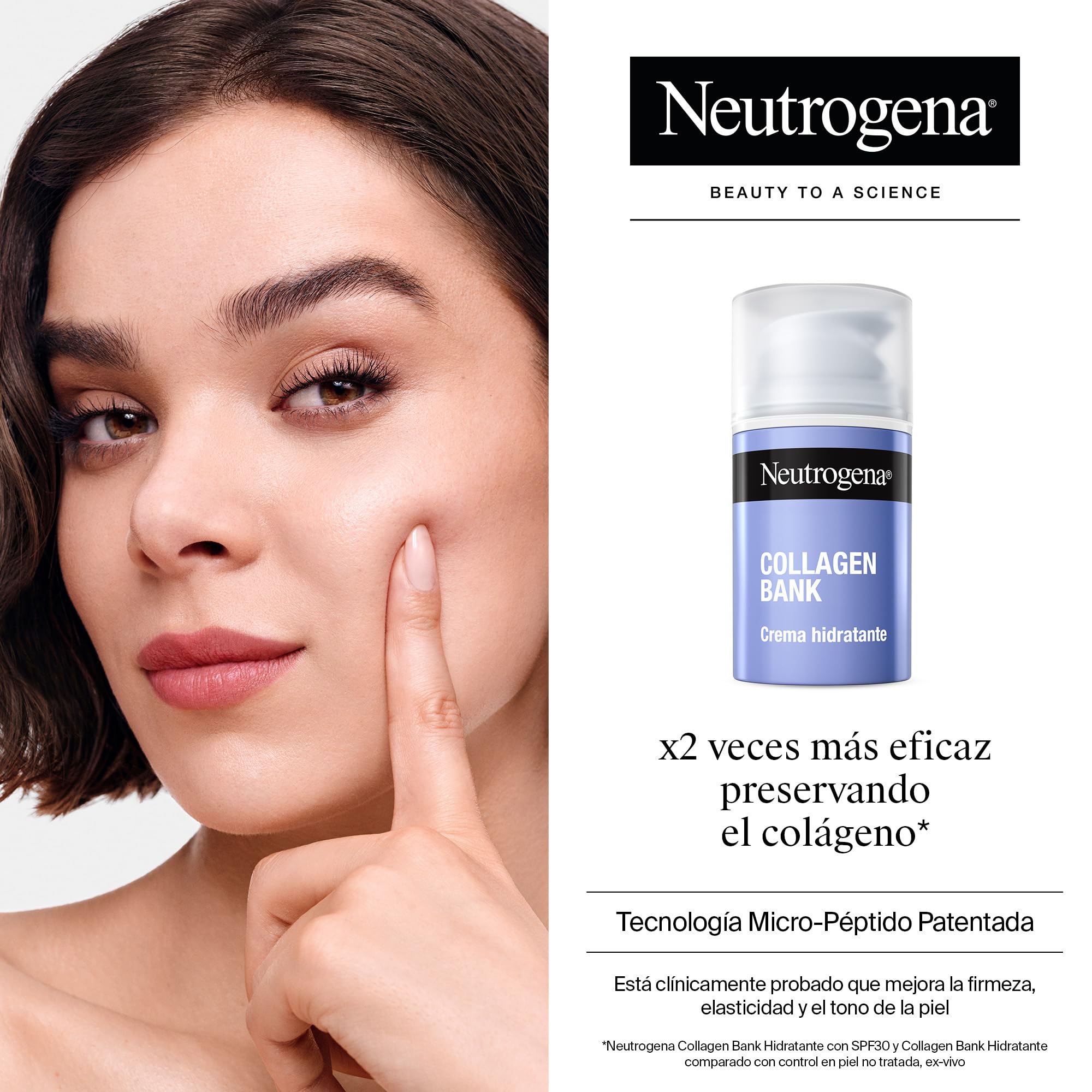 Neutrogena Collagen Bank Crema hidratante facial (1 x 50 ml), crema de noche anti-edad que preserva el colágeno, para una piel más tersa, apta para rostro y cuello