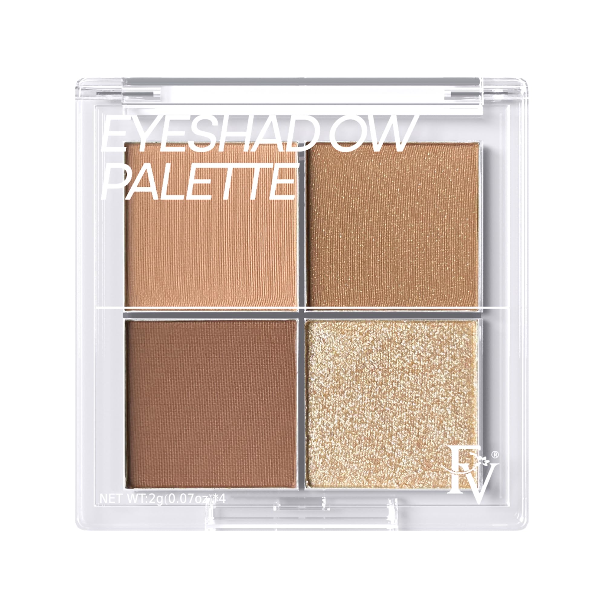 Paleta de sombras de ojos con acabado natural, 4 tonos mate y metálicos de alto pigmento, maquillaje de sombra de ojos de larga duración, a prueba de arrugas, maquillaje de ojos mezclable (neutro)