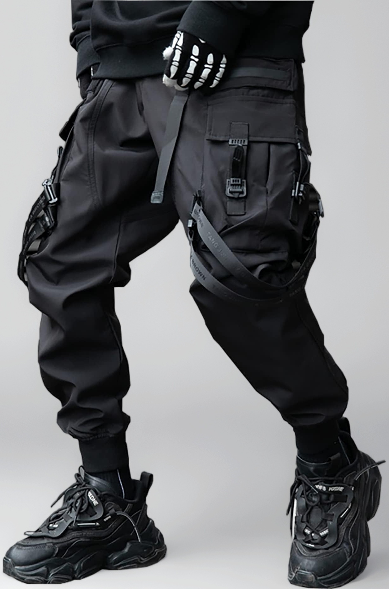 Men's Japanese Streetwear Techwear Cargo Pants with Design