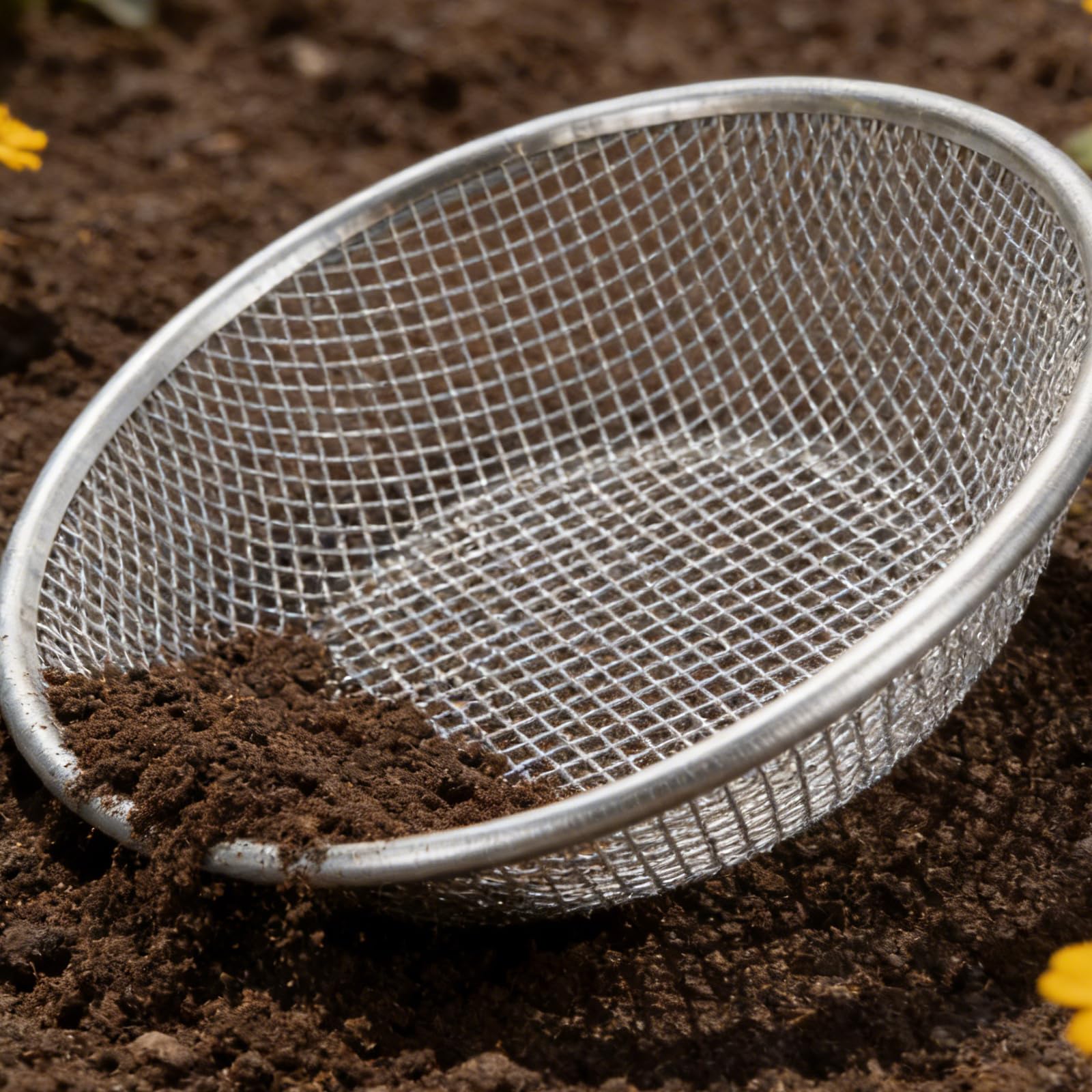 Setaccio da Giardino in Ferro Zincato 12" Setaccio per Terreno Orticolo e Compost Maglie da 3 Mm e 6 Mm, Set di 2 Pezzi Leggero per Bonsai, Sabbia e Ghiaia, Uso Domestico